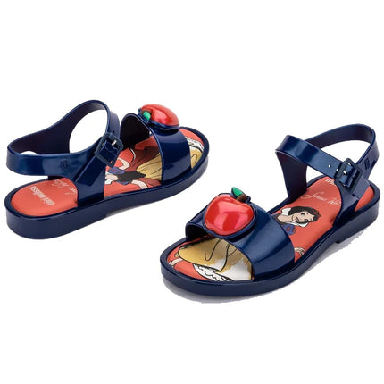 Mini Melissa + Disney Kids Mar Sandal Princess Metallic Blue