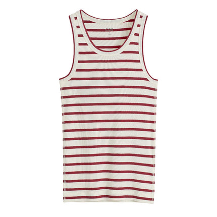 COS Women's Ribbed Tank Top Red/White/Striped