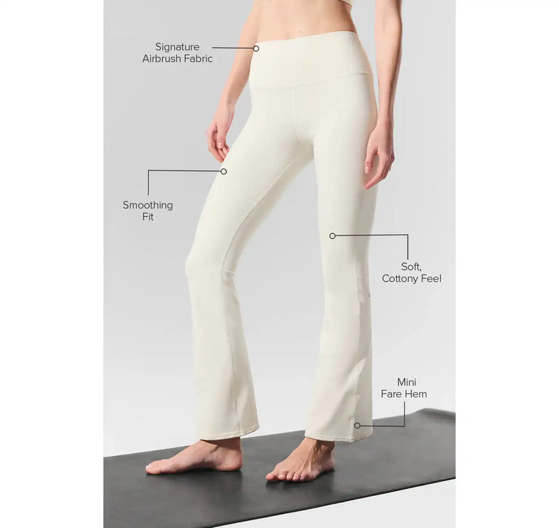 alo Women's Airbrush High-Waist 7/8 Bootcut Legging Ivory