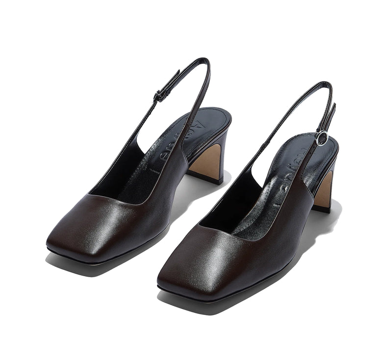 AEYDE Women's Liza Slingback Pumps Moka Nappa