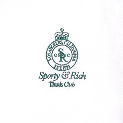 Sporty & Rich Women's Crown Tennis Pique Tank White/Alpine