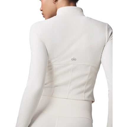 alo Women's Airbrush Corset Full Zip Jacket Ivory