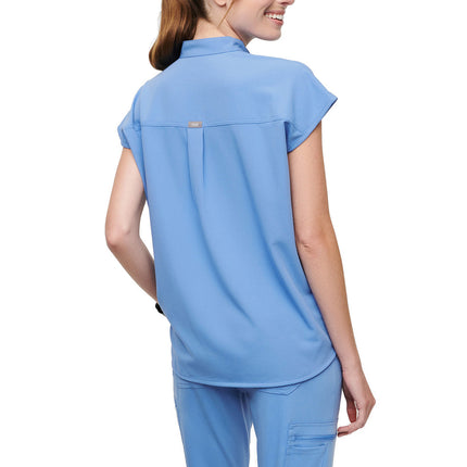 FIGS Women's Rafaela Oversized Scrub Top Ceil Blue