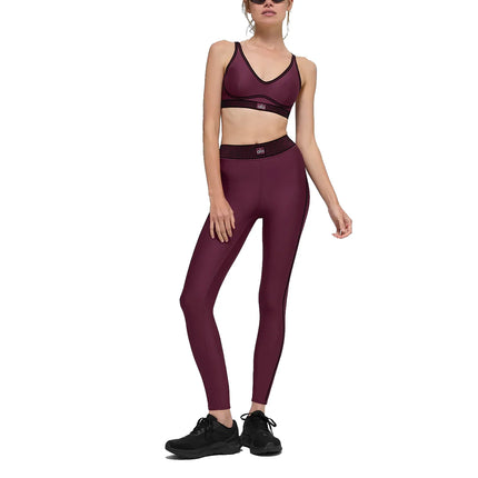 alo Women's Airlift Line Up Bra Burgundy