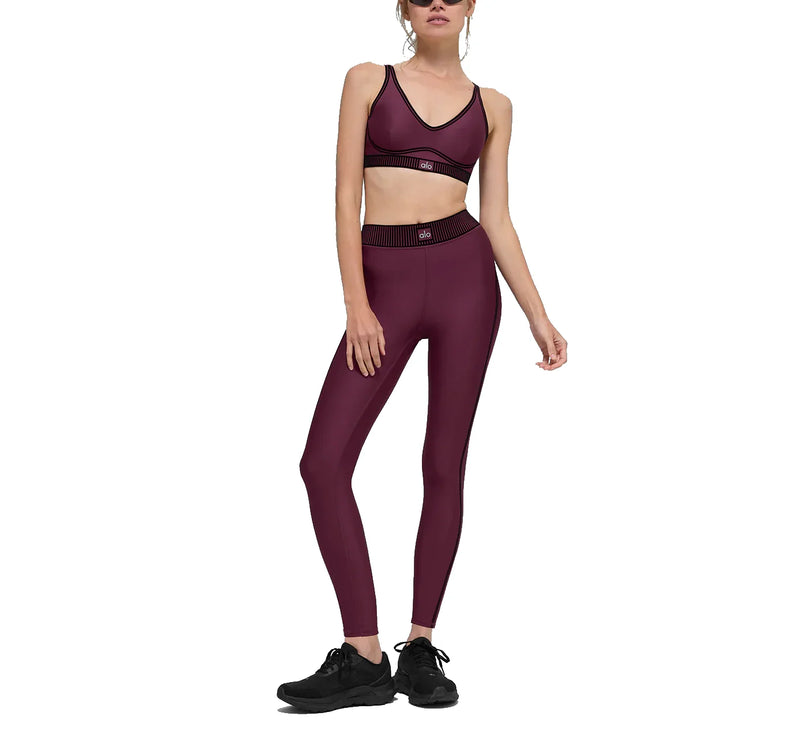 alo Women's Airlift Line Up Bra Burgundy