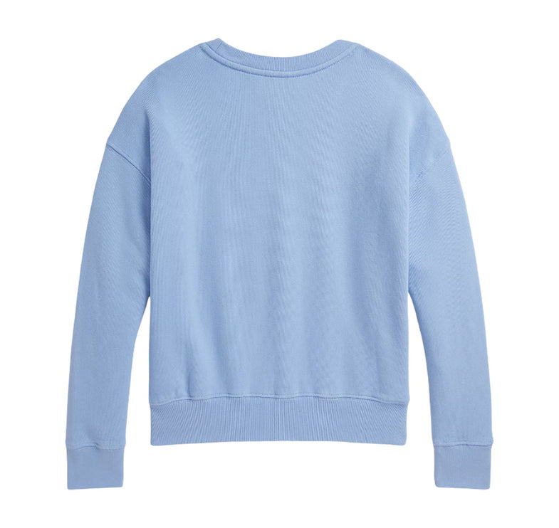 Polo Ralph Lauren Girl's Polo Bear Terry Sweatshirt Chambray Blue