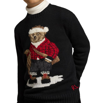 Polo Ralph Lauren Boy's Polo Bear Sweater Polo Black