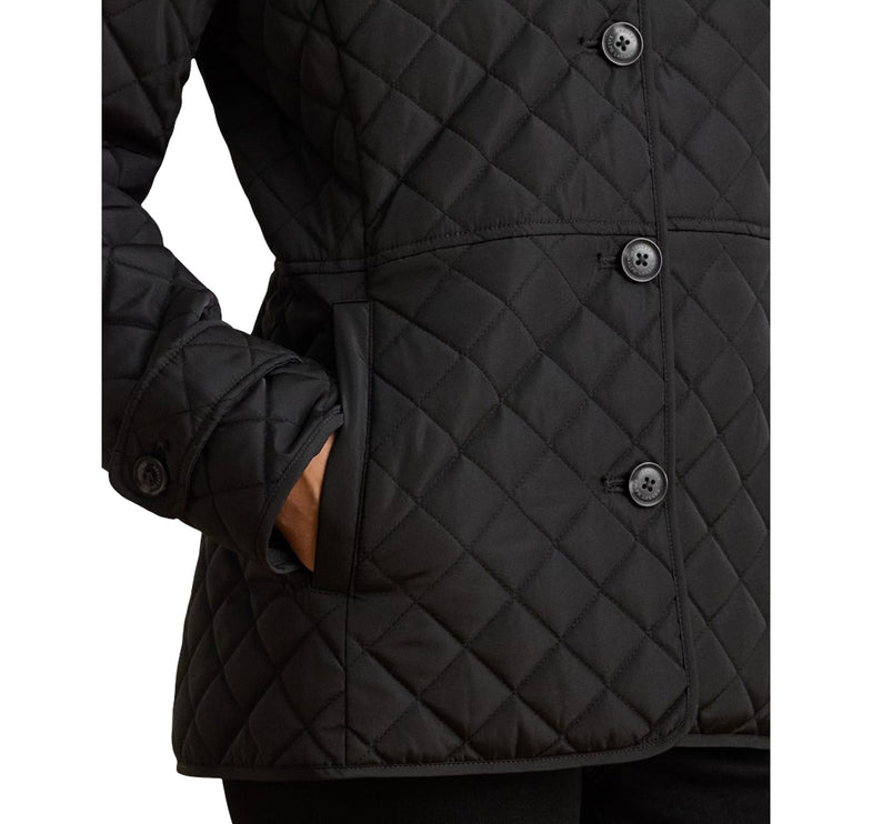 Polo Ralph Lauren Women's Crest-Patch Quilted Hooded Jacket Black