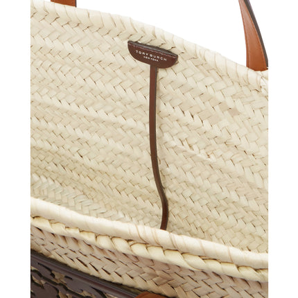 Tory Burch Women's Ella Woven Straw Tote Brown