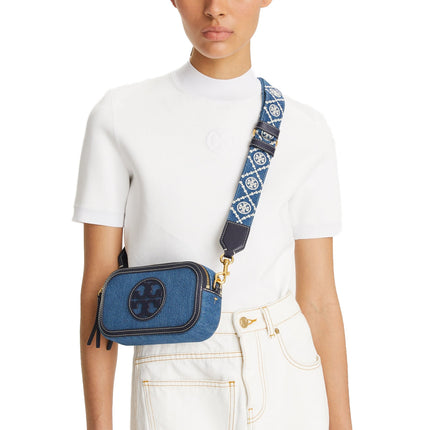Tory Burch Women's Mini Miller Denim Crossbody Bag Denim Multi
