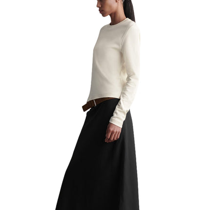 COS Women's Clean Cut Regular Long Sleeved T-Shirt Beige/Undyed