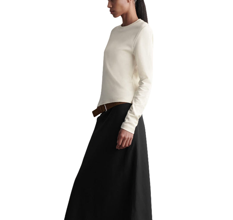 COS Women's Clean Cut Regular Long Sleeved T-Shirt Beige/Undyed