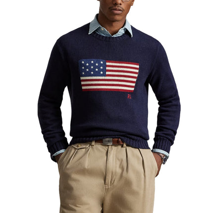 Polo Ralph Lauren Unisex The Iconic Flag Sweater Hunter Navy