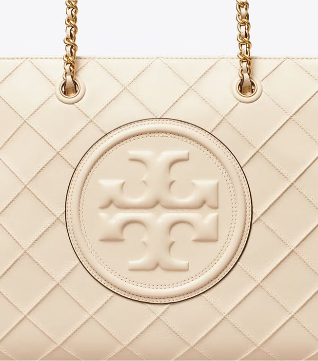 Tory Burch Women's Fleming Soft Chain Tote New Cream