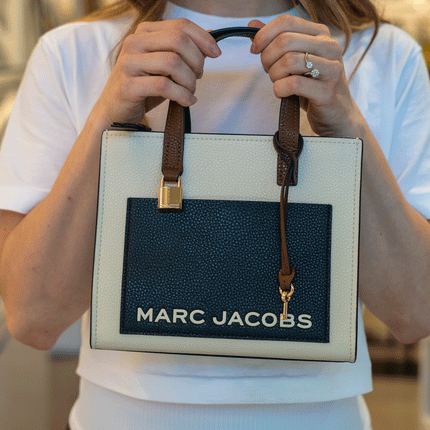 Marc Jacobs Women's Mini Grind Colorblock Leather Tote Sand Shell