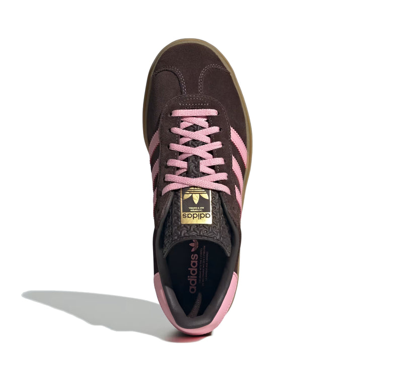 Adidas Women's Gazelle Bold Aurora Coffee/Light Pink/Gold Metallic IH6786