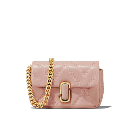 Marc Jacobs Women's The Quilted Leather J Marc Mini Shoulder Bag Rose