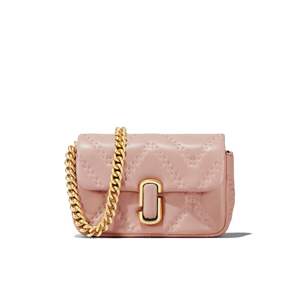 Marc Jacobs Women's The Quilted Leather J Marc Mini Shoulder Bag Rose