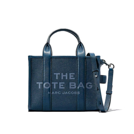 Marc Jacobs Women's The Leather Small Tote Bag Blue Sea