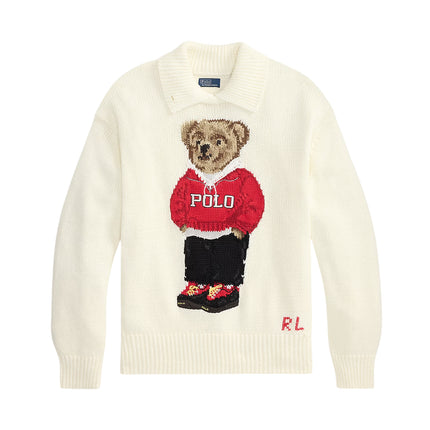 Polo Ralph Lauren Women's Polo Bear Linen-Cotton Sweater Parchment Cream