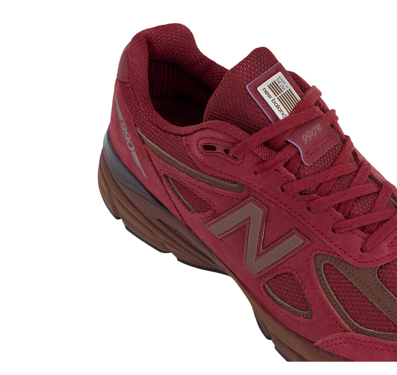 New Balance Made in USA 990v4 Monarch Burgundy with Pumpernickel and Black U990BR4