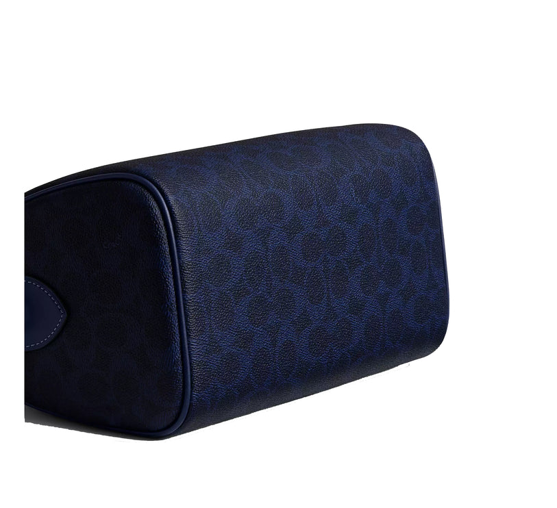 Coach Women's Rowan Satchel Bag In Signature Canvas Gold/Navy