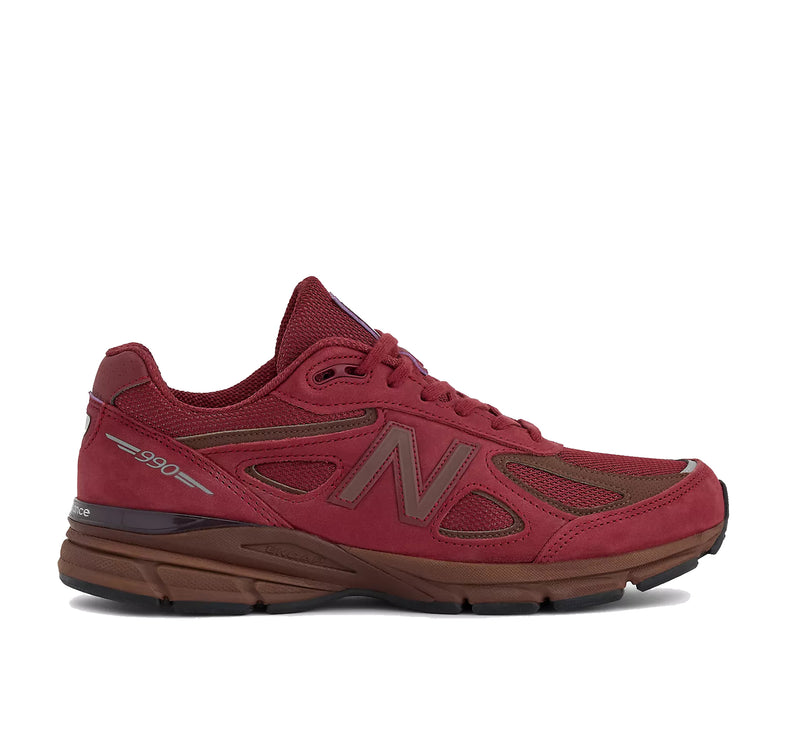 New Balance Made in USA 990v4 Monarch Burgundy with Pumpernickel and Black U990BR4
