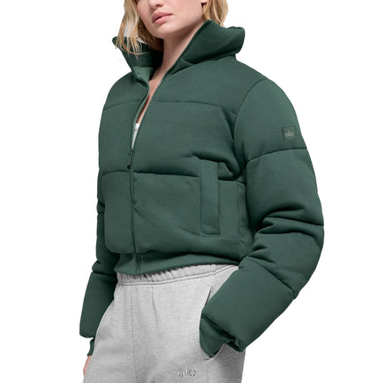 alo Women's Sweatshirt Puffer Clover Green