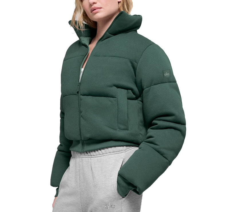 alo Women's Sweatshirt Puffer Clover Green