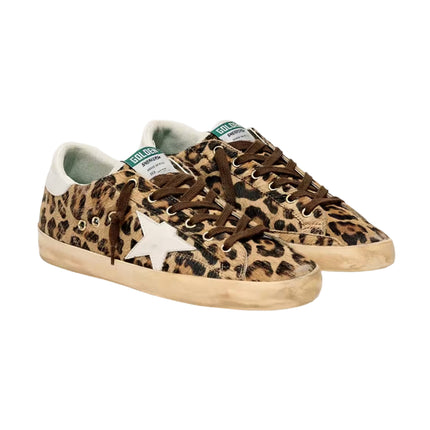 Golden Goose Women's Super-Star in Leopard Print Pony Skin with Leather Star