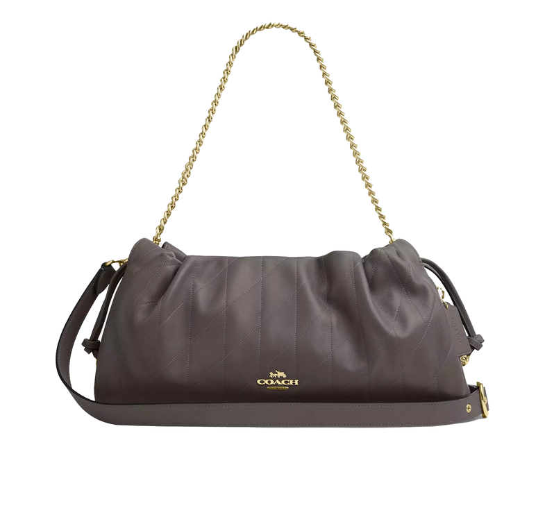 Coach Women's Faye Large Shoulder Bag With Quilting Gold/Slate