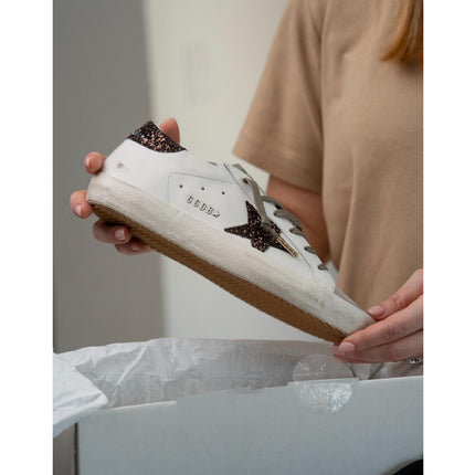 Golden Goose Women's Super Star Glitter with Brown Star