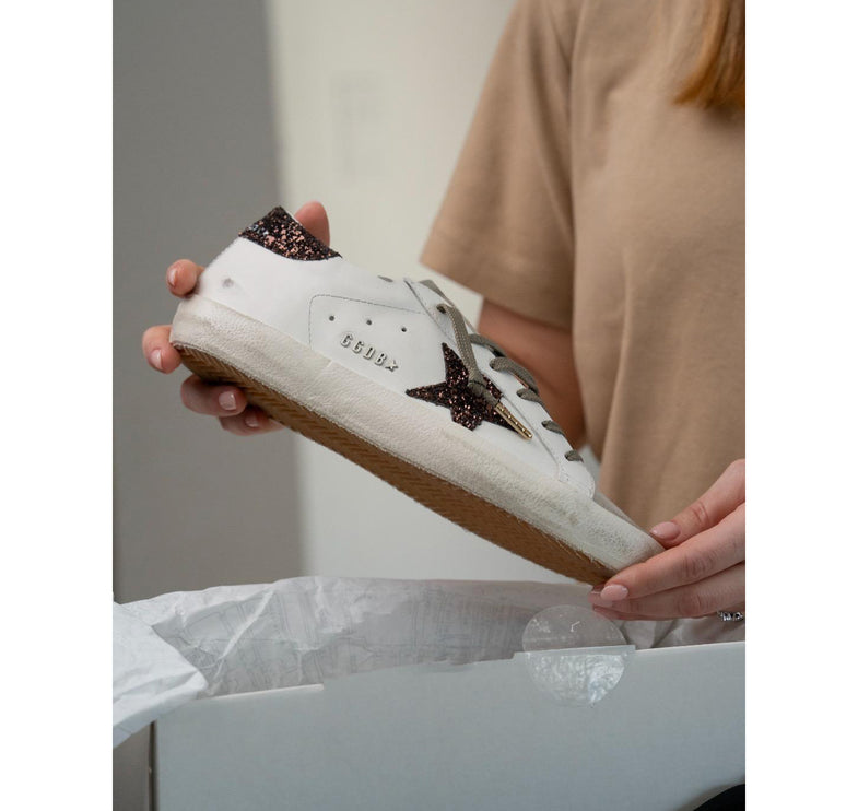 Golden Goose Women's Super Star Glitter with Brown Star