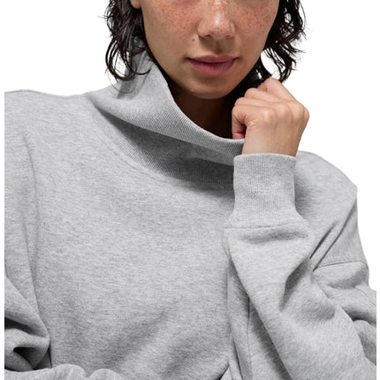 alo Women's Hazy Mock Neck Pullover Athletic Heather Grey