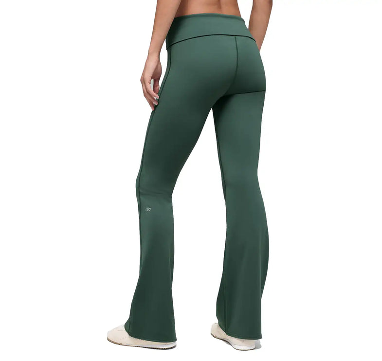 alo Women's ALO Softsculpt 7/8 Foldover Flare Legging Clover Green