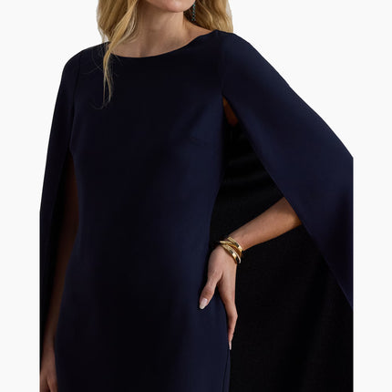 Polo Ralph Lauren Women's Cape Georgette Cocktail Dress Lighthouse Navy