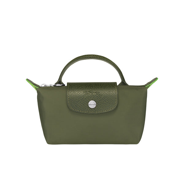 Longchamp Women's Le Pliage Green Pouch With Handle Forest