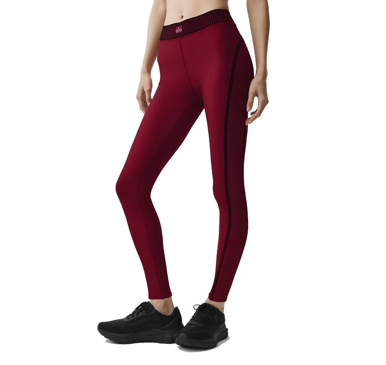 alo Women's Airlift High-Waist 7/8 Line Up Legging Summer Romance Red