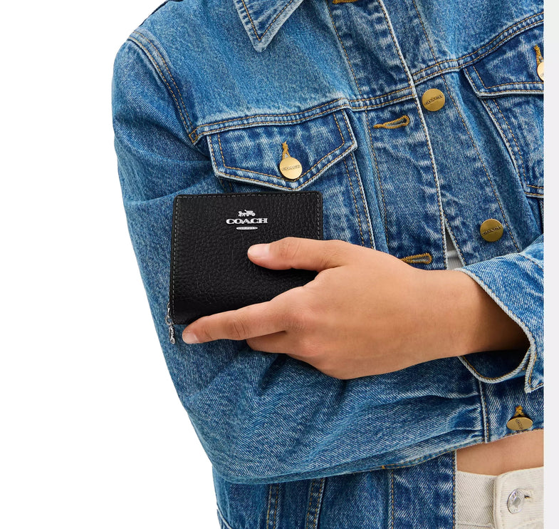 Coach Women's Snap Wallet Silver/Black