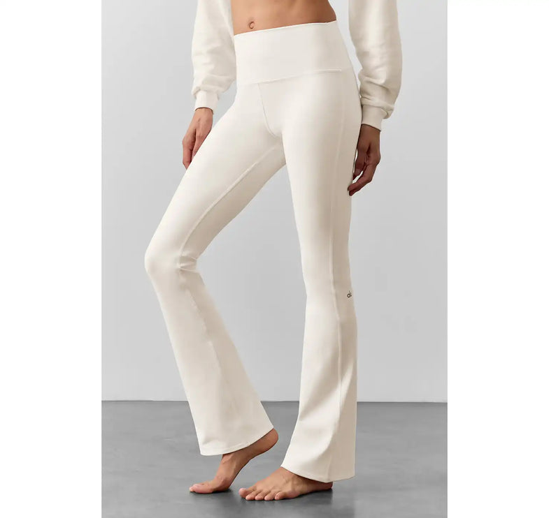 alo Women's Airbrush High-Waist Bootcut Legging Ivory