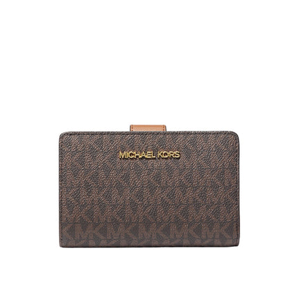Michael Kors Women's Jet Set Medium Signature Logo Wallet Brown