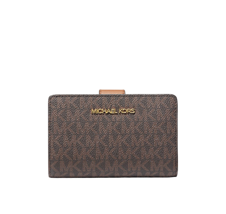 Michael Kors Women's Jet Set Medium Signature Logo Wallet Brown