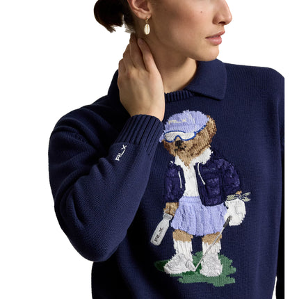 Polo Ralph Lauren Women's Polo Bear Performance Sweater Refined Navy Multi