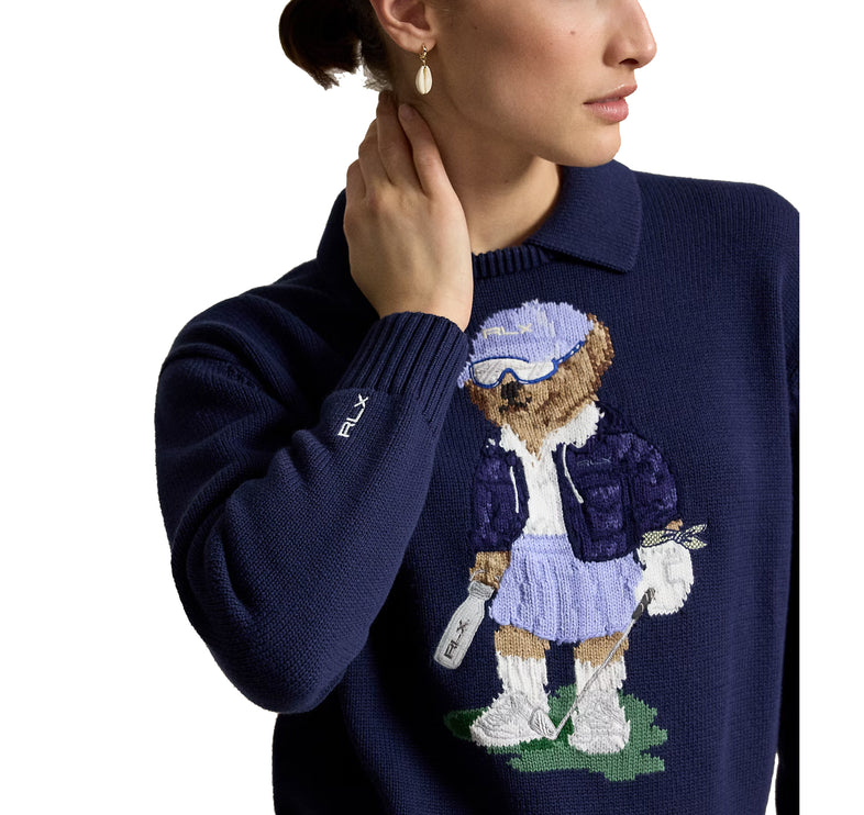 Polo Ralph Lauren Women's Polo Bear Performance Sweater Refined Navy Multi