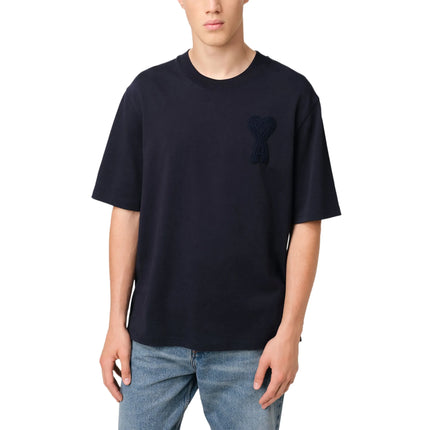 AMI Alexandre Mattiussi Unisex Ami de Coeur Patch T-Shirt Navy Blue