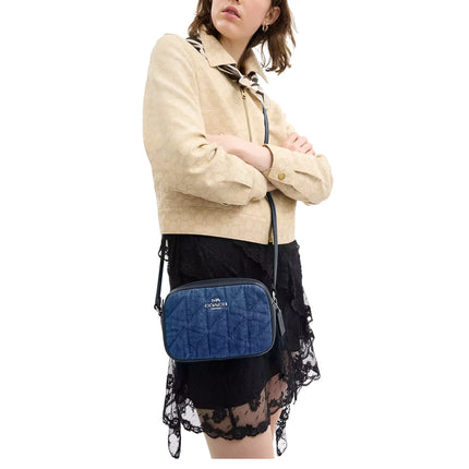 Coach Women's Mini Jamie Camera Bag With Quilting Silver/Denim