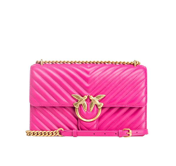 Pinko Women's Classic Love Bag One Chevron Pink