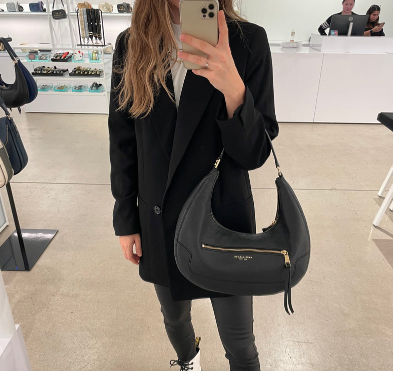 Marc Jacobs Women's Large Leather Crescent Shoulder Bag Black