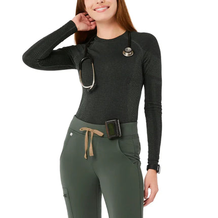 FIGS Women's Salta Seamless Longsleeve Underscrub Moss