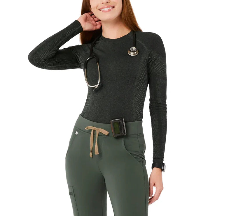 FIGS Women's Salta Seamless Longsleeve Underscrub Moss